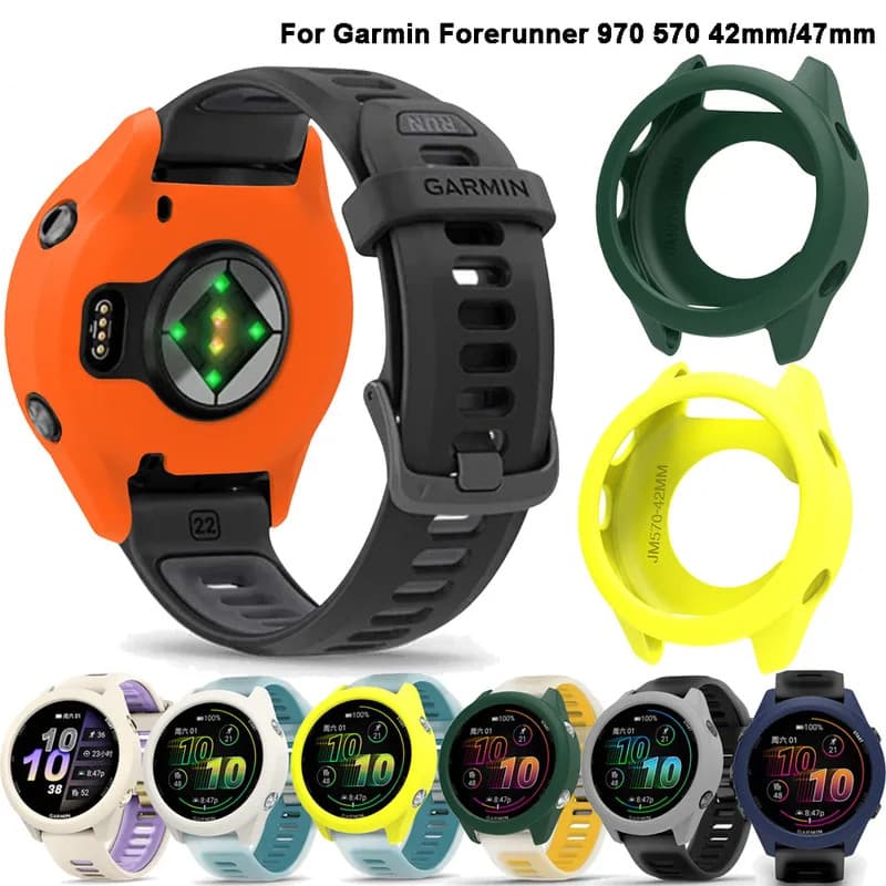 Capa Protetora Para Garmin Forerunner 970 570 42mm/47mm SmartWatch Capa Macia Protetora Acessórios de Tela