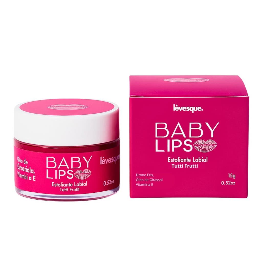 Esfoliante Labial Baby Lips Tutti Frutti Levesque Hidratação Maciez e Cuidados Labiais
