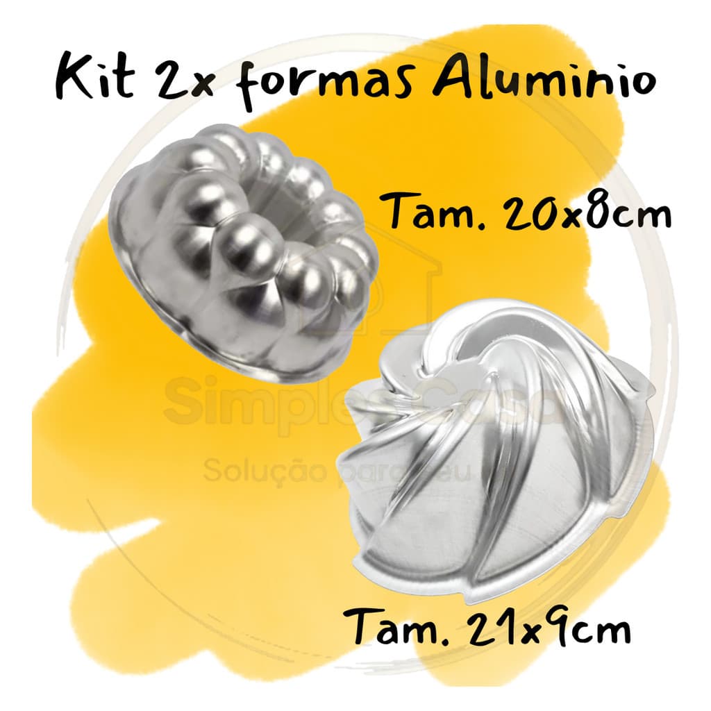 Kit Conj. 2x Formas De Bolo Torta Pudim Gomada 4 + Vulcão G