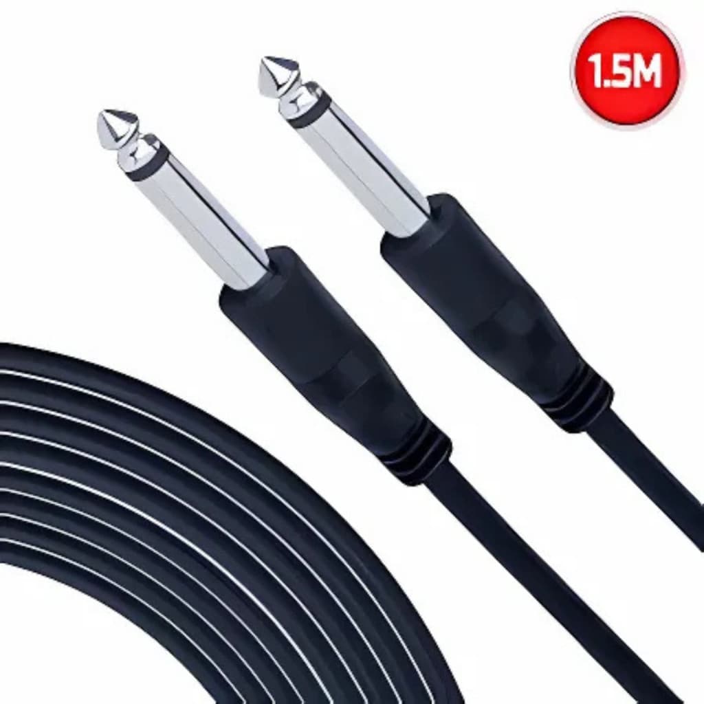 Cabo P10 Mono 1,5m D-P10 – Ideal para Guitarra, Baixo Vioilão Pedais e Amplificadores Profissionais