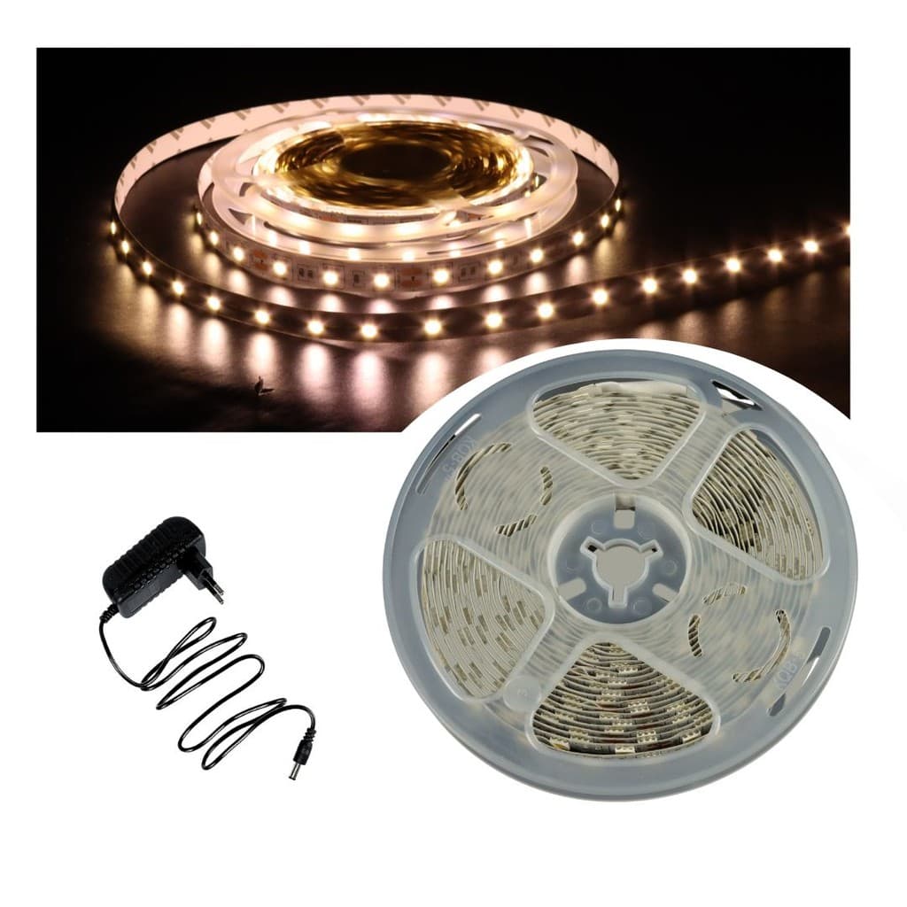 Kit 2 Fita LED 5050 Branco Neutro 5m 12V + Fonte Bivolt 3A
