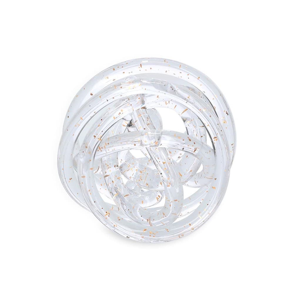 Escultura Decorativa Nó em Vidro Brilho Dourado Lux 11,5cm