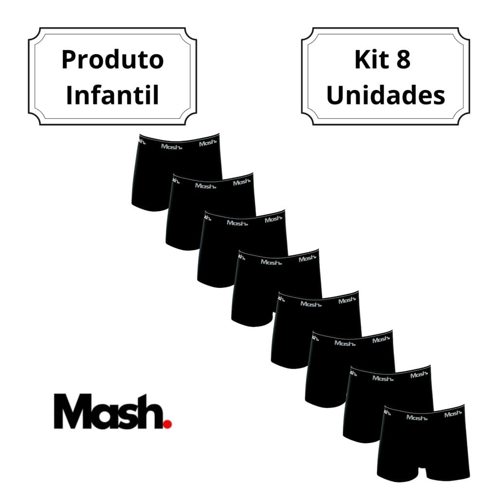 Kit 8 Cuecas Boxer Infantil Mash 110.07 Combo Promoção Original