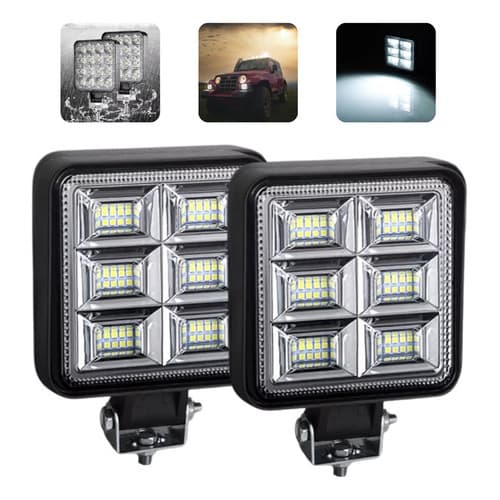 2 Farol Milha 96 Led Extra Forte 288w Trator Caminhão 12v24v Empilhadeira Quadriciclo Linha Pesada