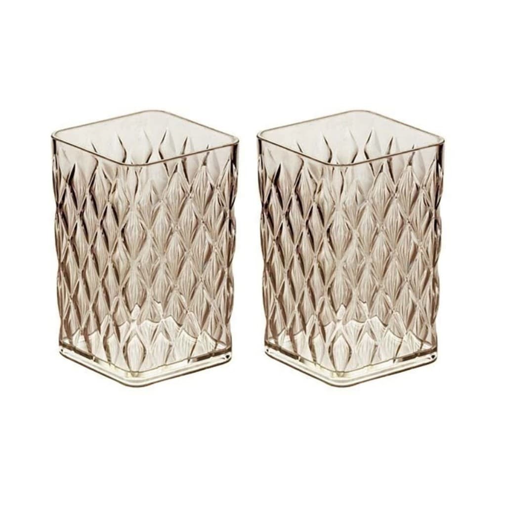 2 Porta Escova De Dentes organizador Glamour Luxo Âmbar