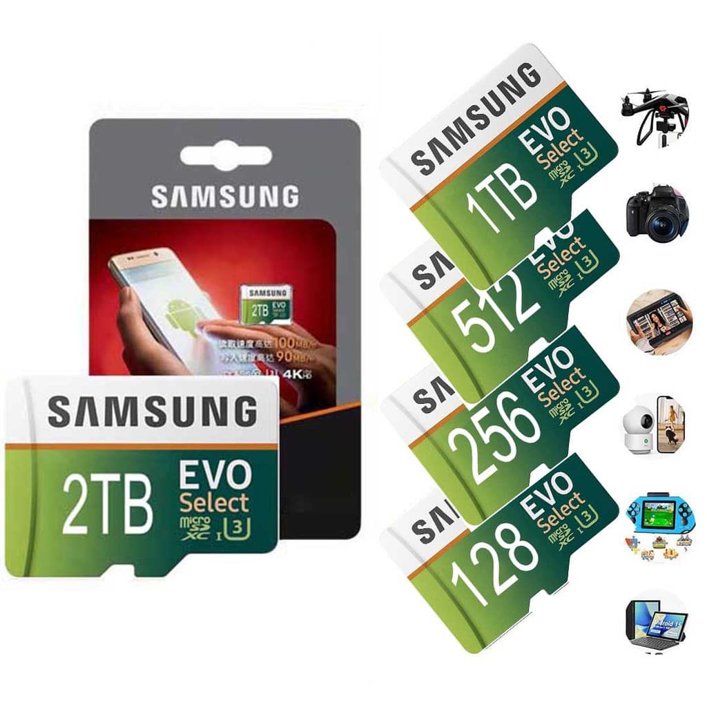 Velocidade Class10 TF Cartão 2TB 1TB 512GB 256GB 128GB A2 V30 U3 De Memória EVO Plus Micro SD 64GB Para Celular Computad