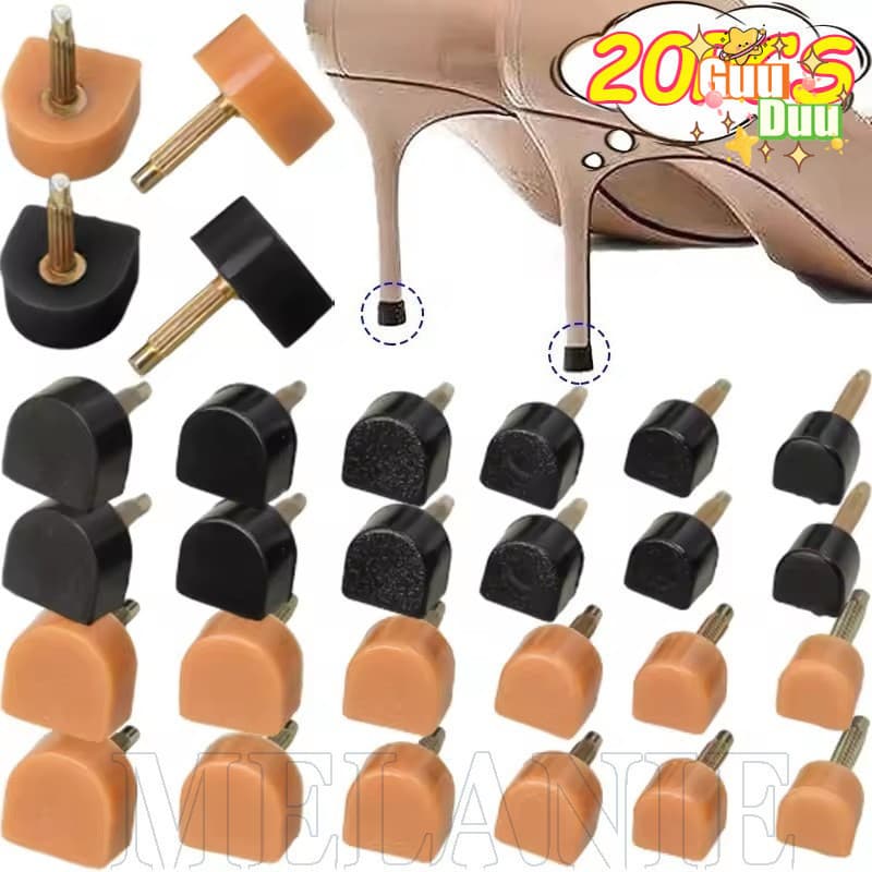 [Guudu] Alfinetes De Pontas De Reparo De Salto Alto 10/20 Unidades-Base Antiderrapante De Sola De Sapato Feminino-Pregos