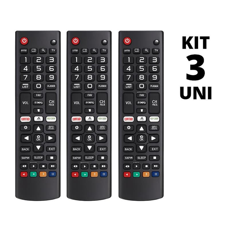 Kit 3 Controle Remoto Tv LG Smart Com Netflix E Amazon Le-7045 Tg