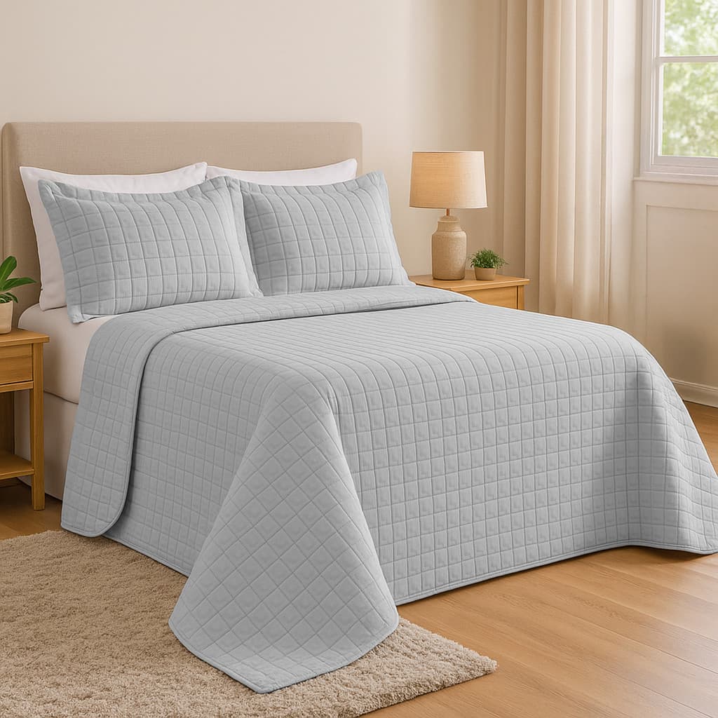 Cobre Leito Matelado 03 Peças 400 Fios Dupla Face Micropercal para Cama Casal e Queen