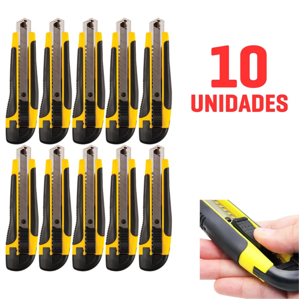 Kit  Estilete Profissional Lâmina 18mm Alta Qualidade Precisão Emborrachado.