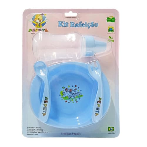 Kit Refeição Infantil Pepeta com Ventosa – Prato, Talheres e Copo de Treinamento