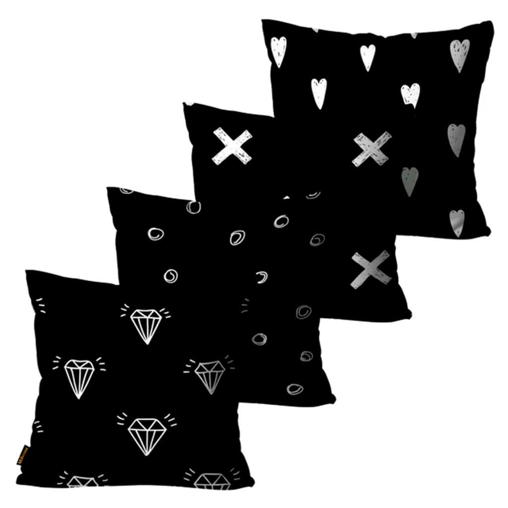 Kit com 4 Capas para Almofadas Decorativas Abstratas 45x45cm