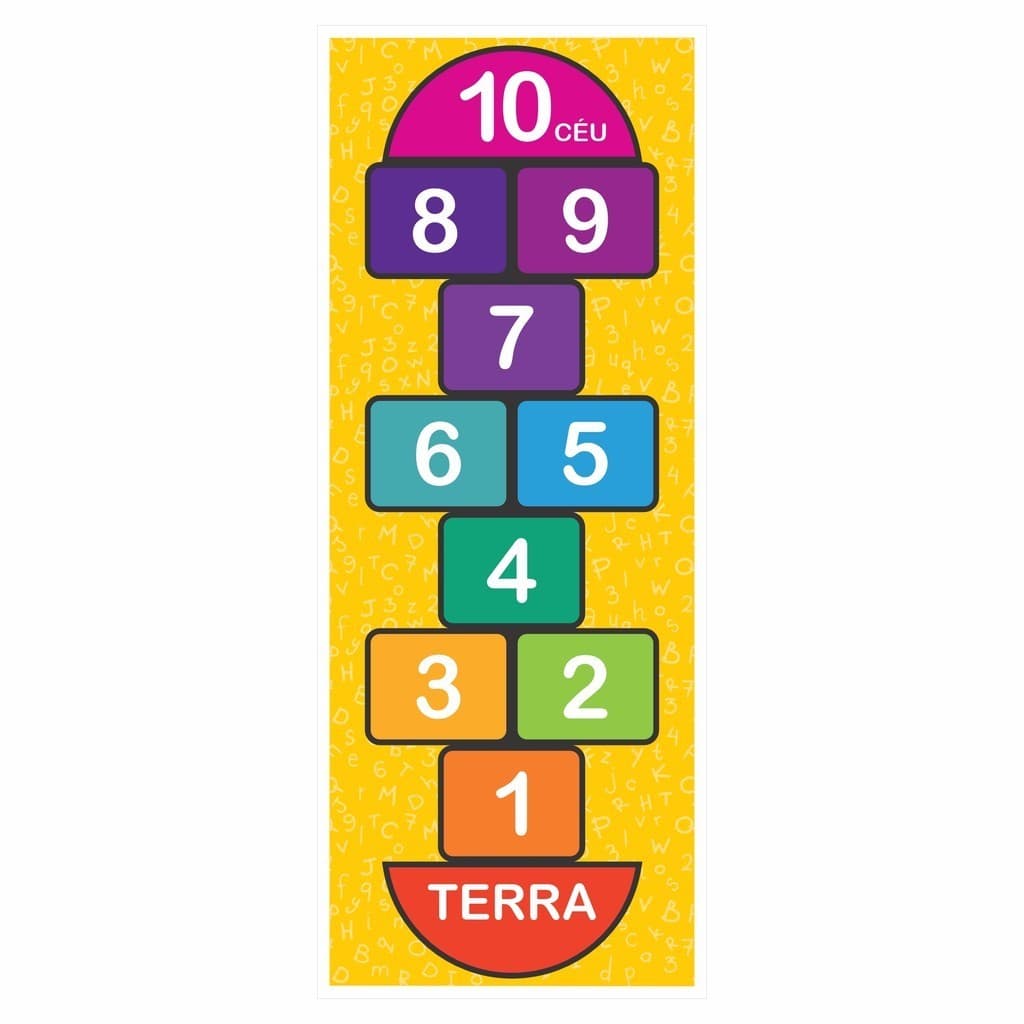 Amarelinha Jogo Infantil Brincadeira Pedagógica Educativa Atividade Para Crianças Impermeável Fun163