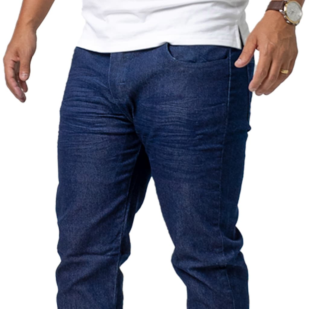 Calça Masculina Jeans  Adulto Slim Original Azul Escura  Casual Presente Pai