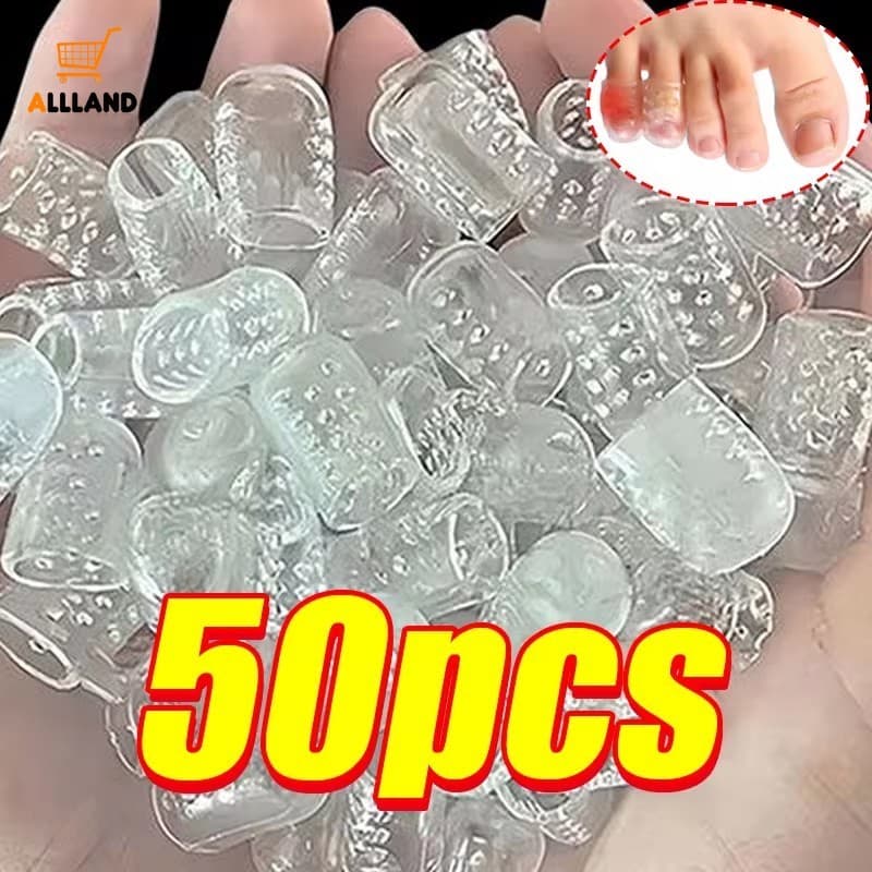 50Pcs Protetor De Dedo Do Pé Transparente-Capas Respiráveis Anti-Fricção-Previne Bolhas Elasticidade Em Silicone