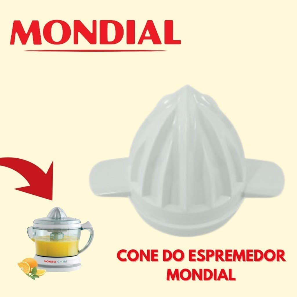 Cone Espremedor Mondial E-01 E-02 Turbo Citrus Premium - BRANCO