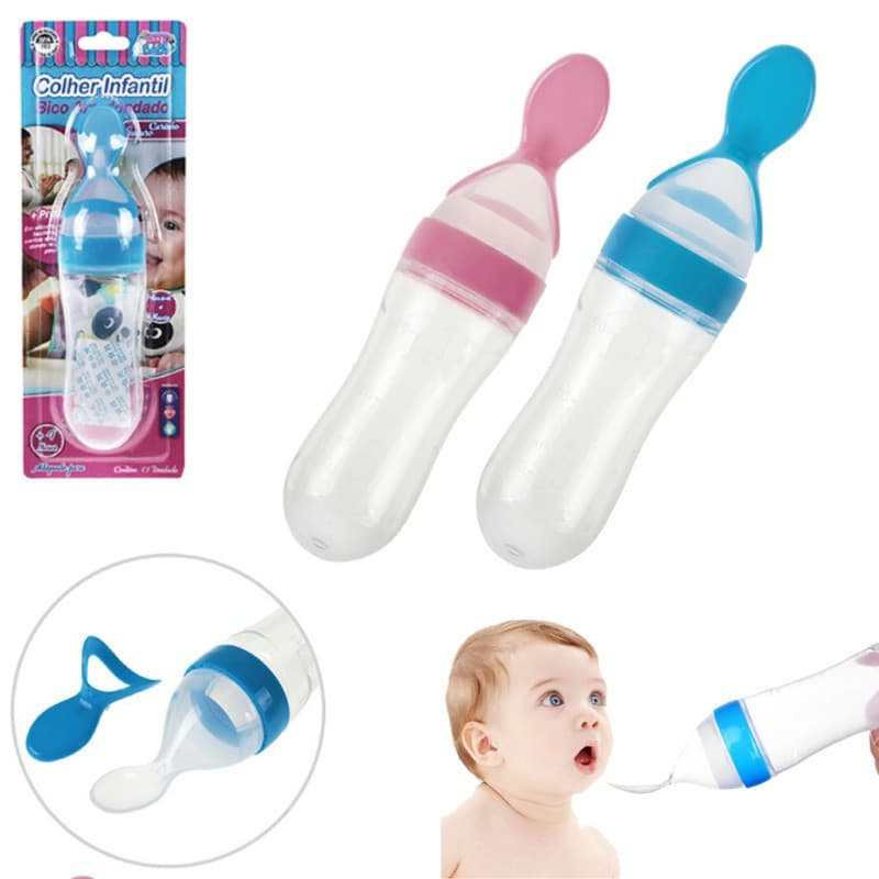Colher mamadeira dosadora silicone para bebê Ranabi