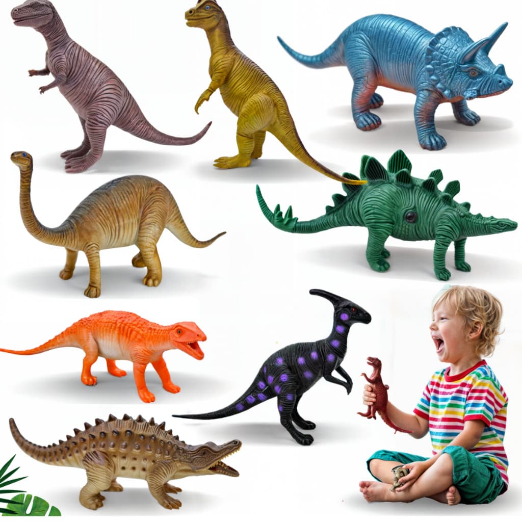 Kit Animais Dinossauro Safari Zoológico Pequenos De Borracha Bichinhos de Brinquedo  Pré Históricos Envio Rápido