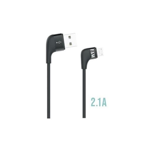 CABO PARA CELULAR MICRO USB V8 90 GRAUS 1.2M PT FCA-W812 FAM