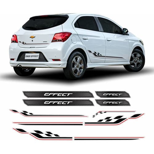 Kit Adesivo Faixa Onix Effect + Soleira Branco 2018/2019