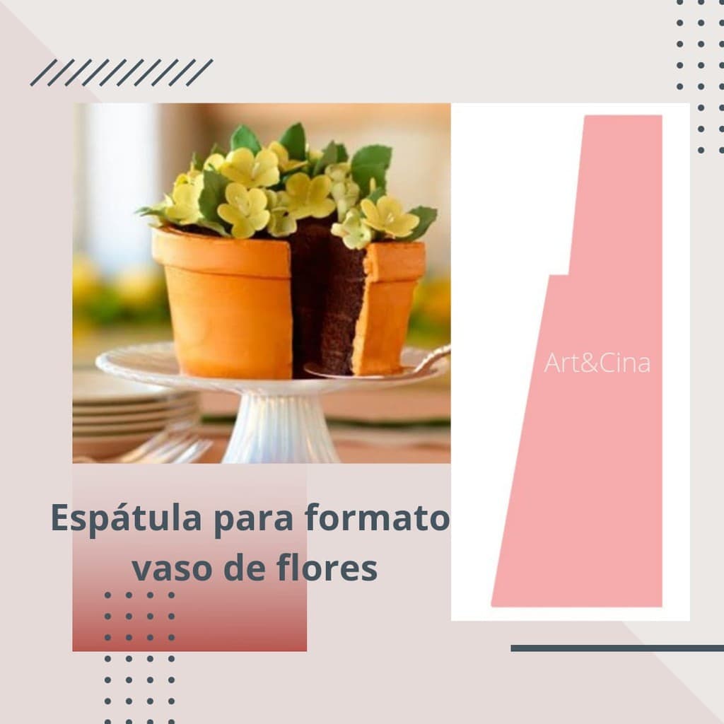 Espátula Decorativa Para Bolos faz o Formato de Vaso De Flores