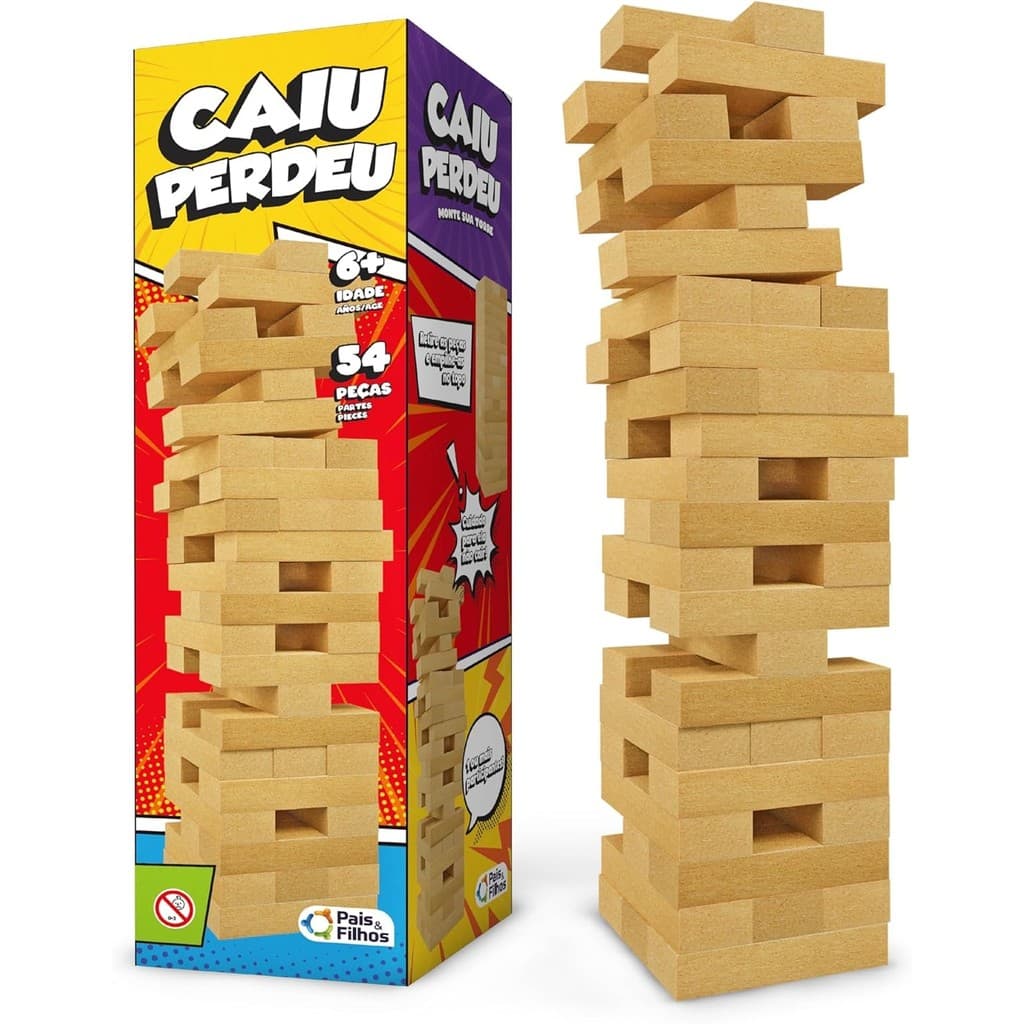 Brinquedo Interativo Caiu Perdeu 54 Peças Pais e Filhos