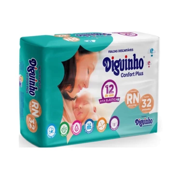 FRALDAS DESCARTAVEIS DIGUINHO RN C/32 UNID