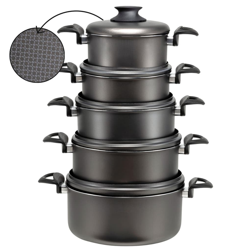 Jogo Conjunto de Caçarolas Grande 5 Peças 16 a 24  Antiaderente Teflon Top de Linha Kit