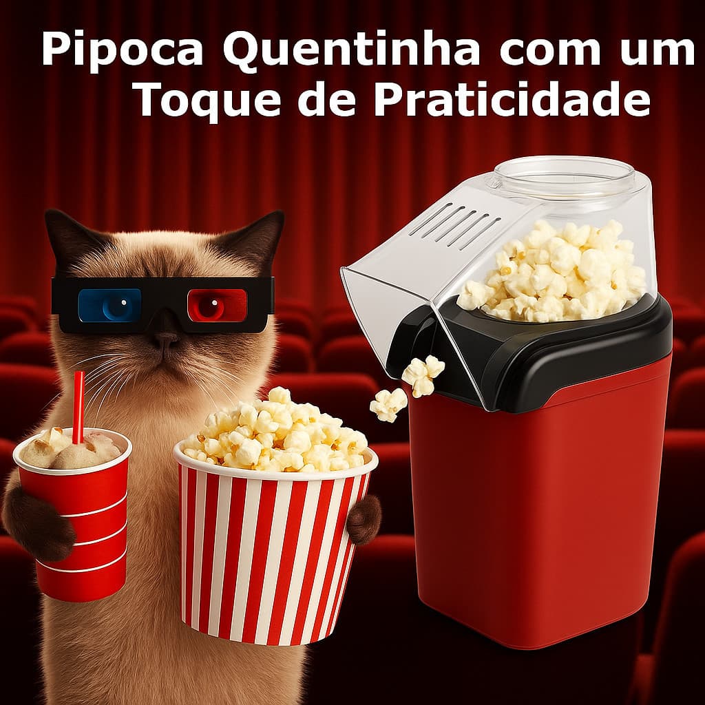 Pipoqueira Elétrica Sem Óleo Pipoca 220v Máquina Ar Quente Cozinha Cinema Filmes Saudável Potente