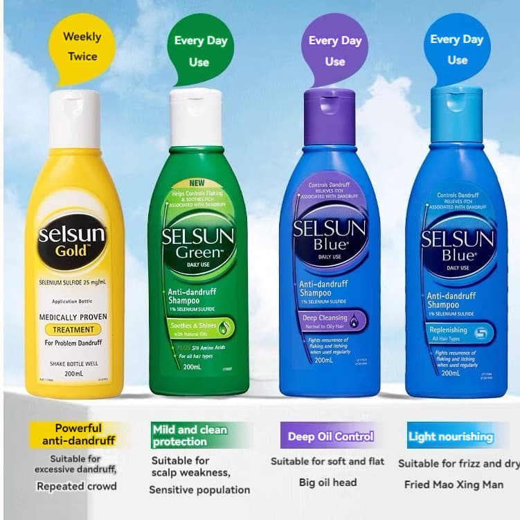 Silk Sheng Shampoo Anticaspa Profissional Ouro/Azul/Roxo/Verde 200ml Calmante Couro Cabeludo Eficiente Cuidado