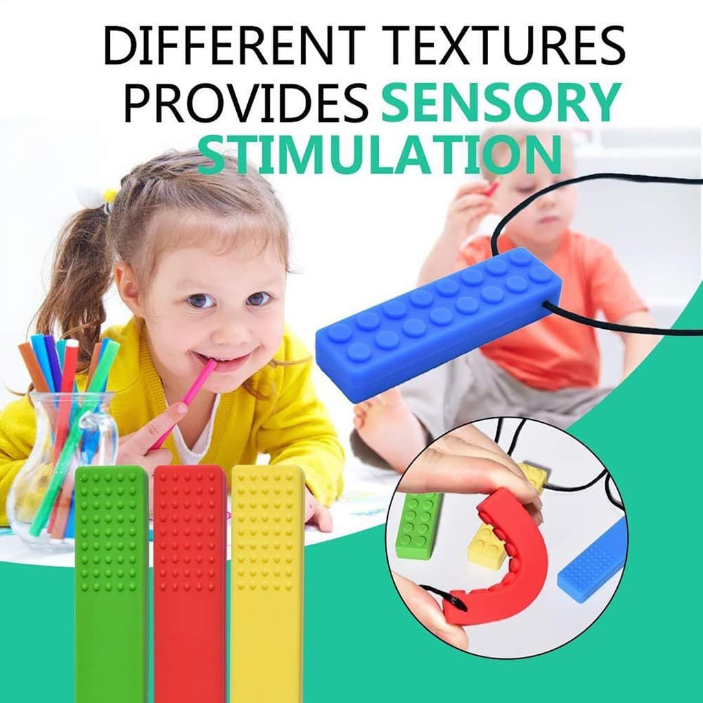 Colar De Mordidas Brinquedos Sensoriais Para Crianças De Dentição Mastigar Oral Sensorial Bebês Adhd fitshobr