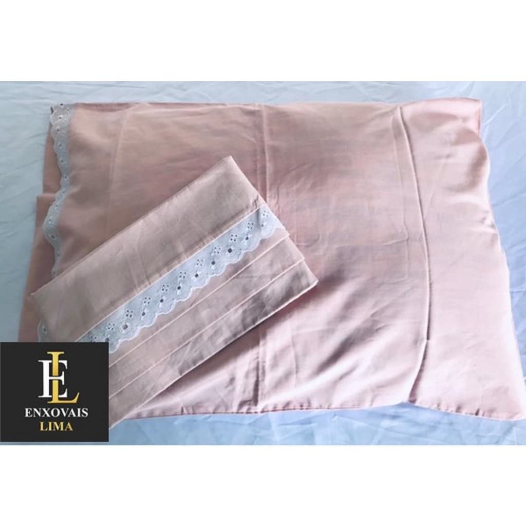 KIT DE 6 FRONHA 3 PARES COM LESE 100%ALGODÃO/PERCAL 200 FIOS TAMANHO: 50 X 70/CM VÁRIAS CORES DISPONÍVEIS