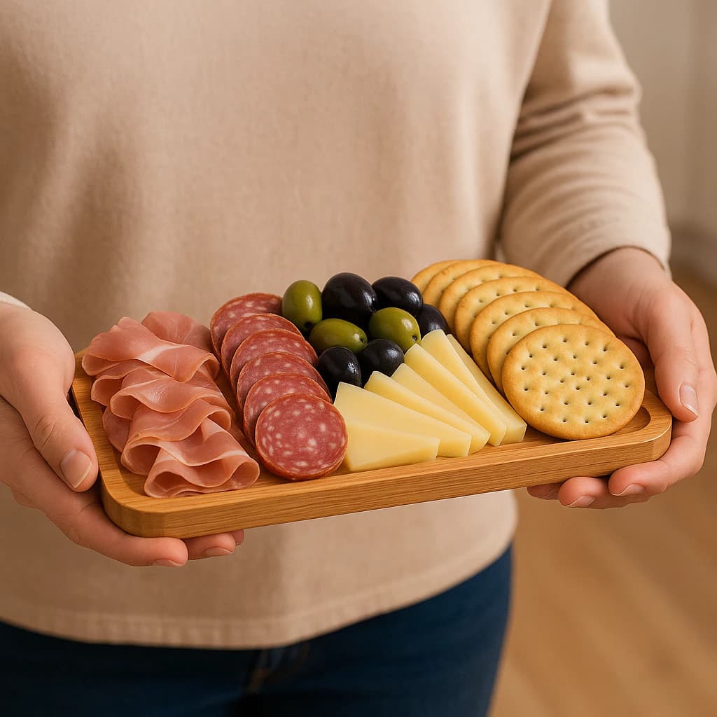 Petisqueira Bambu Madeira Bandeja Decoração Tigela Servir Sobremesa Amendoim Fruta Prato Aperitivo