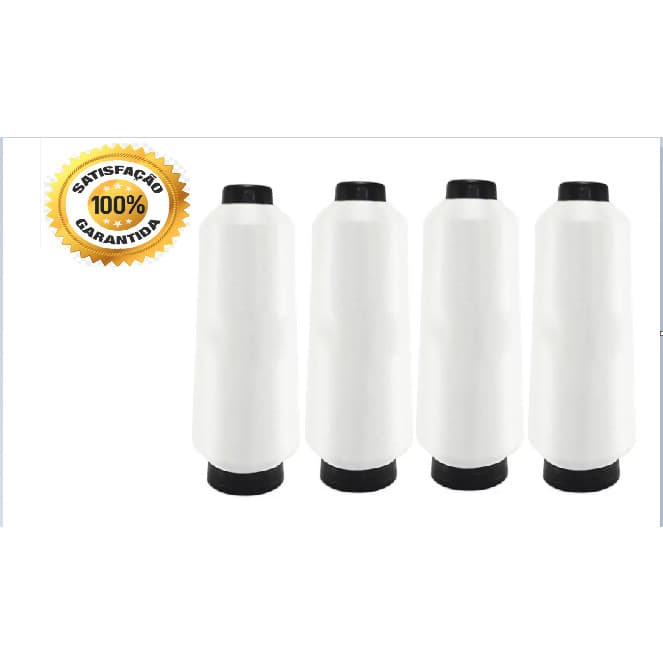 Kit 4 CONES Fios De Costura Em Overloque Branco Ou Preto 500 Gr