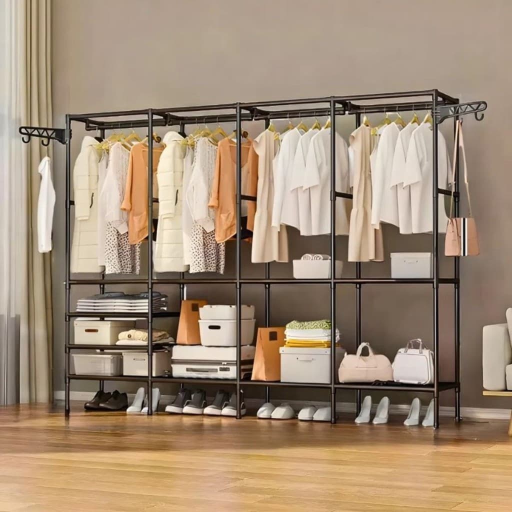 Arara Roupeiro Guarda Roupa Grande Portatil Cabideiro Sapateira Organizador Multiuso Armários Para Roupas Sapato Topcasa