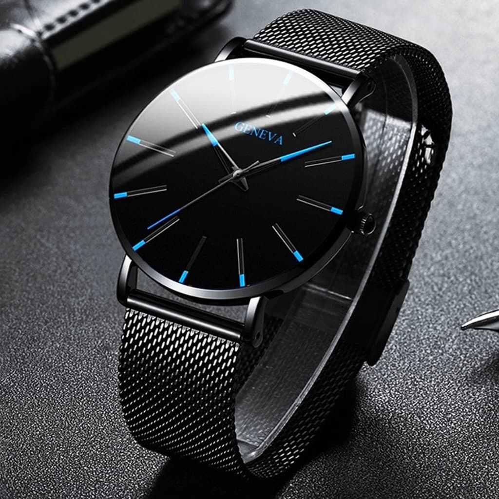 Relógio Masculino Ultrafino De Aço Inoxidável Genebra