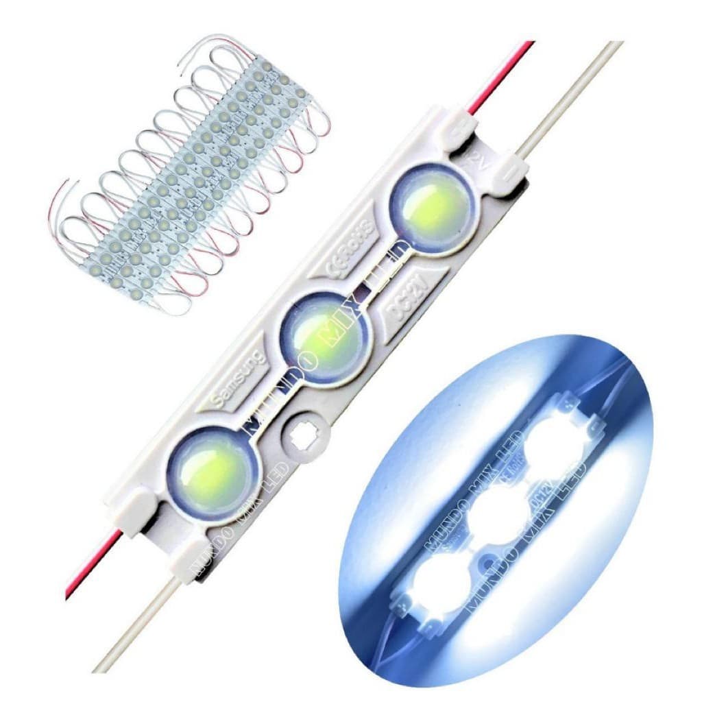 Módulo LED Branco Frio Injetado – 3 Leds 12V Letreiro Fachada IP67