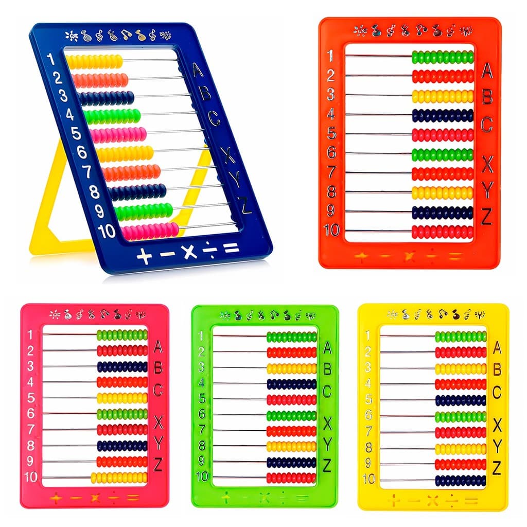 Ábaco Educativo Matemático Colorido Com Números Letras E Símbolos Para Alfabetização Infantil