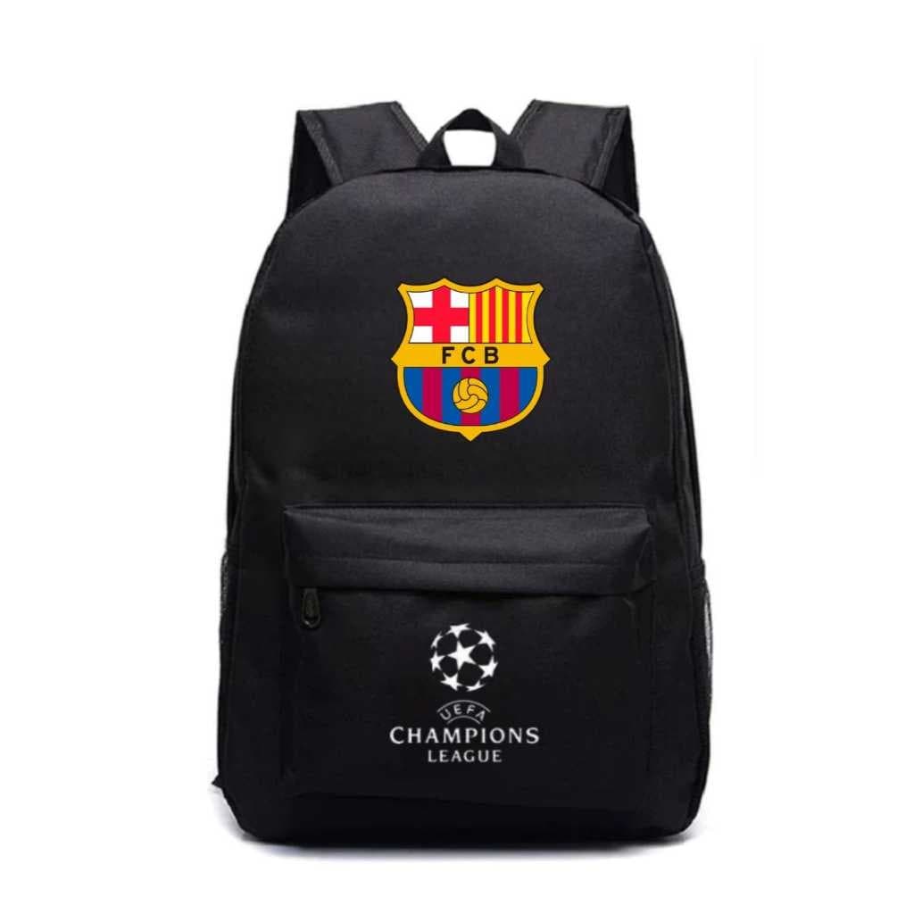 Mochila Barcelona Real Madrid Times Champions Ligue Futebol Esportiva Escolar Universitaria Envio Imediato Promoção