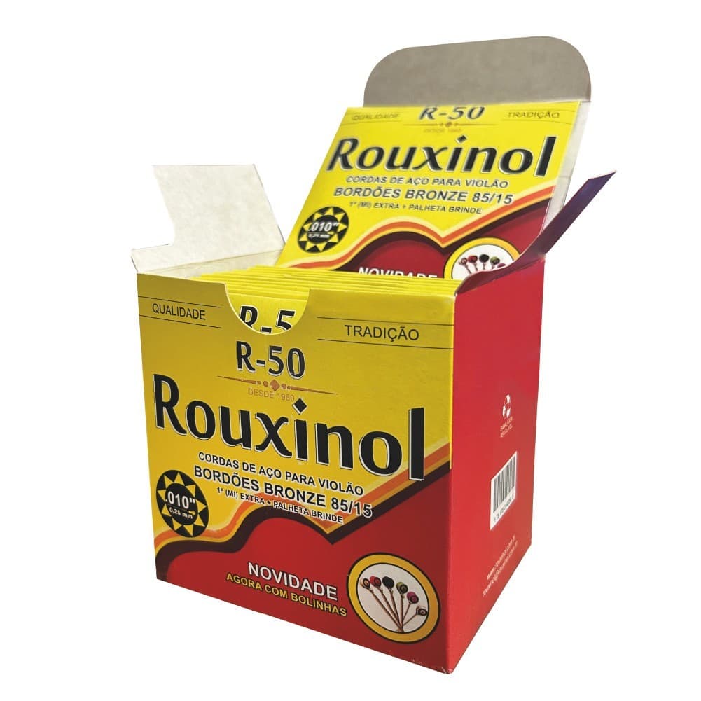 Encordoamento Rouxinol Aço Inox Violão Bordões Bronze 85/15
