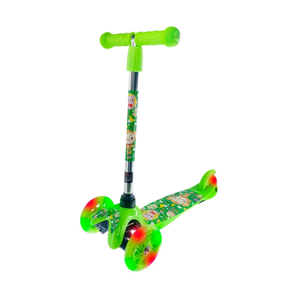 PATINETE INFANTIL 3 RODAS AJUSTAVEL COM LED VERDE