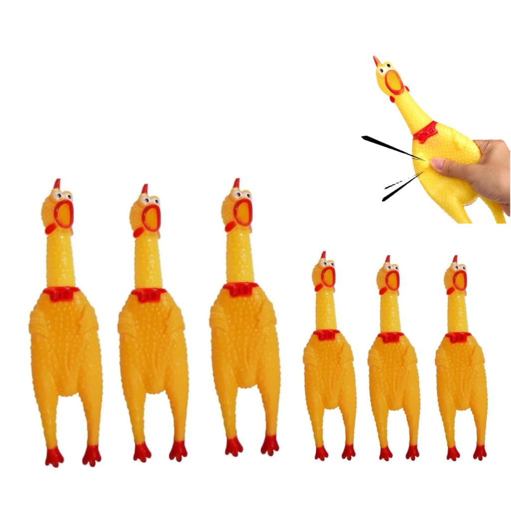 3 Galinhas frango pet sonora mordedor borracha para pet