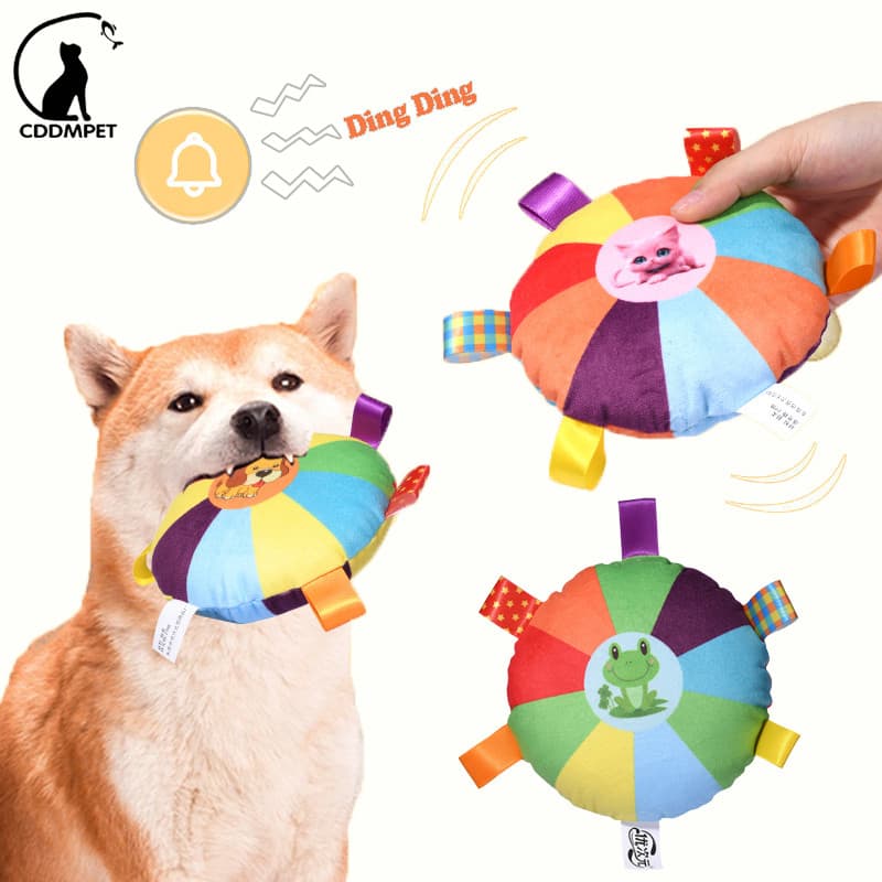 Cão Frisbee Brinquedo De Pelúcia Som Interativo Cachorro Dentes Moagem Brinquedos De Treinamento