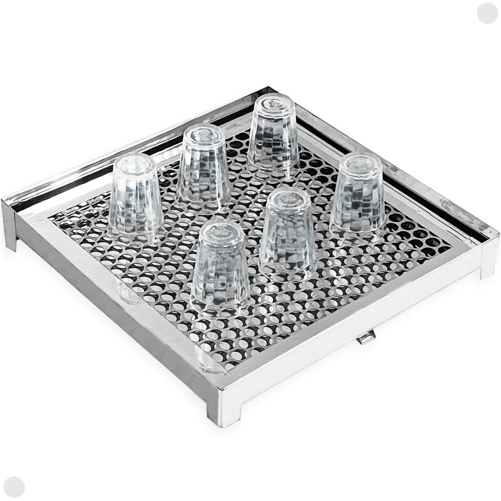 Escorredor De Copos 30x30cm Copeira Em Inox Bar Lanchonete