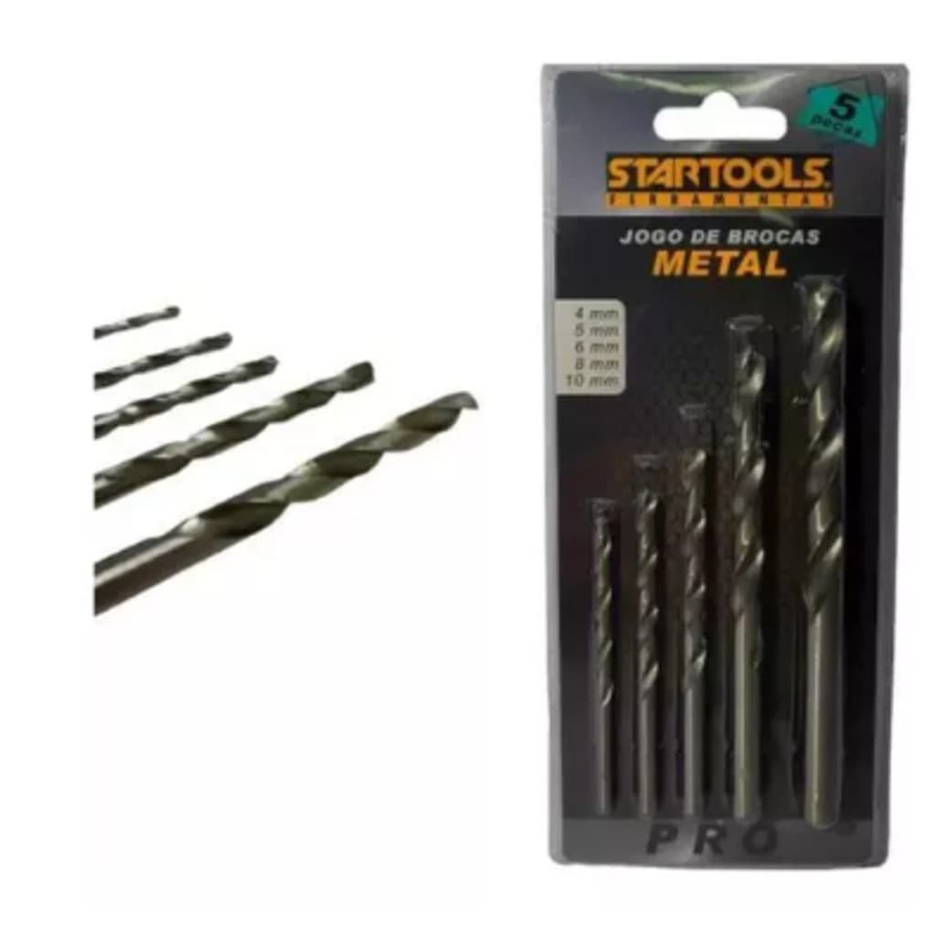 Jogo Com 5 Peças De Brocas Metal 4-5-6-8-10mm Startools