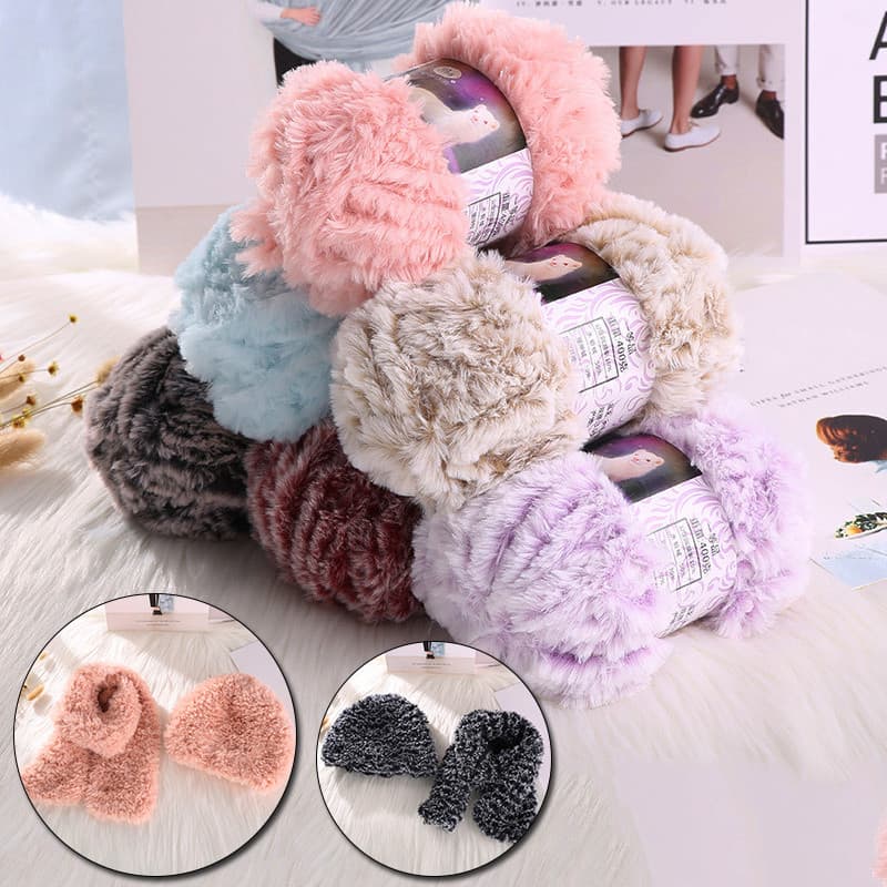 50g/Rolo De Pele Sintética Macia E Fofa Fio De Vison Mohair Lã Caxemira Para Tricô Manual Crochê Cachecol De Roupas