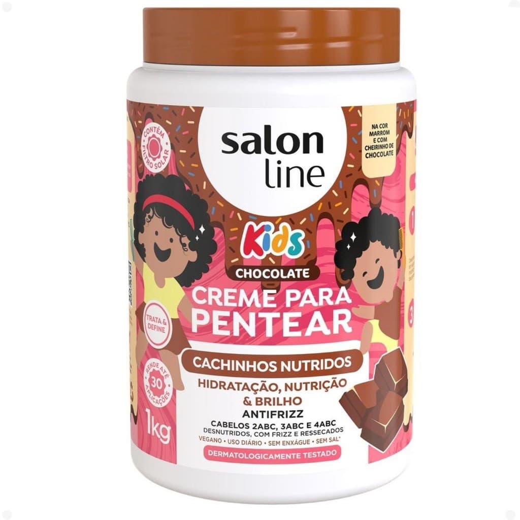 Creme para Pentear Salon Line Kids Chocolate Cachinhos Nutridos 1kg