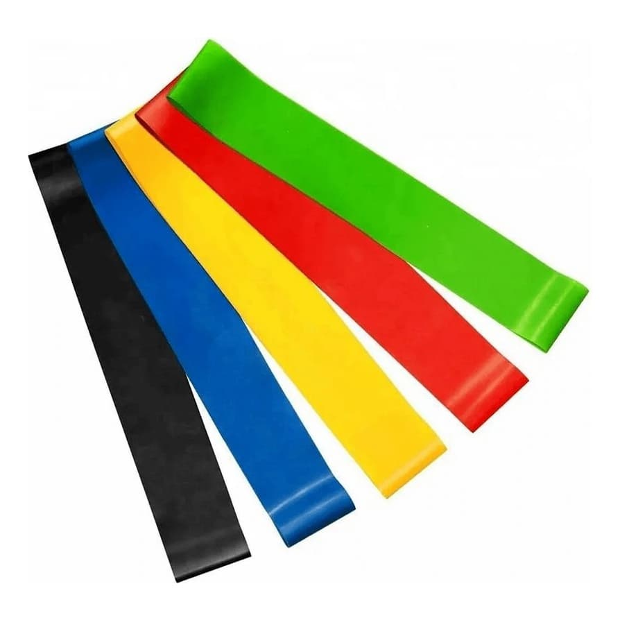 Kit Cinto Exercicios Fisicos Ginastica Pilates 5 Elasticos