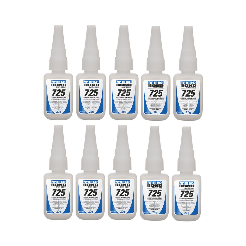 Cola Adesivo Instantanea Tekbond 725 20g Multiuso 10 Unidades