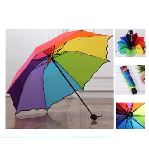 Colorido Guarda-chuva Sombrinha Arco íris Grande Resistente